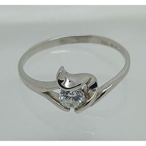 Fun Vintage NOS Simulated Diamond 925 Sterling Silver Stack Band Ring Size 7.5